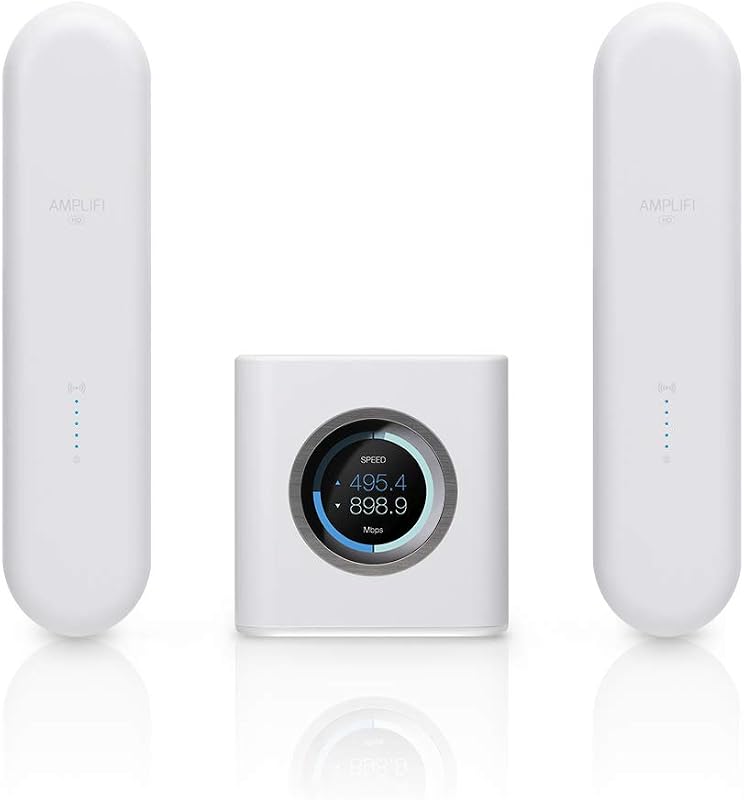 HD WiFi System by Ubiquiti Labs, Seamless Whole Home Wireless Internet Coverage, HD WiFi Router, 2 Mesh Points, 4 Gigabit Ethernet, 1 WAN Port, Ethernet Cable (AmpliFi HD UniBody)