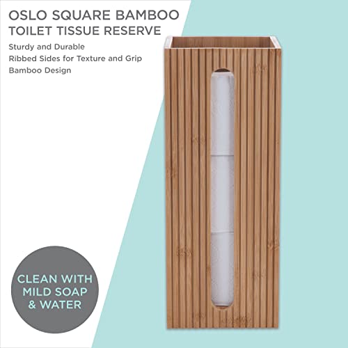 Bath Bliss 10028-NATURAL Square Natural Bamboo Collection, Storage Jar, Tissue Matching Accessories To Decorate Your Bathroom, Toilet Paper Reserve thumb #3