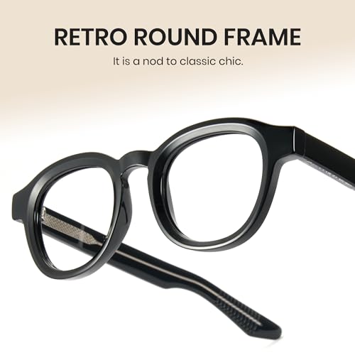 Image of Cyxus Blue Light Glasses Fashion Round Computer Blue Ray Blocking Glasses Tr90 Frame Anti Glare Strain For Men Women 8553