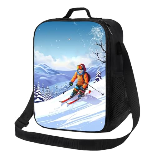 BWQMNT Winter skiing Lunch Bag Lunch Box Men,Leakproof
