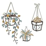 Vineland Metal Wall Art for Bathroom, Set of 3 Botanical Plant Designs, Minimalist Modern Boho Hanging for Home Outdoor Decor (Blue)