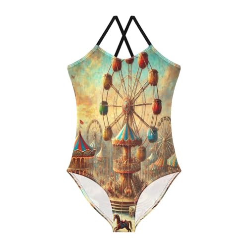 Park Horses Colorful Swimsuit for Girls Bathing Suit Summer Beach One Piece Swimsuits Swimwear