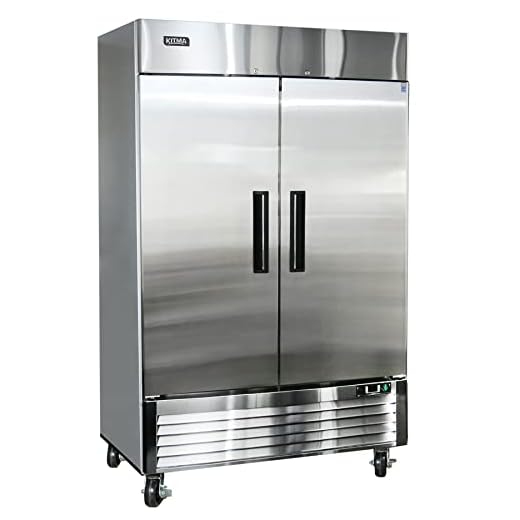 KITMA 2 Door Commercial Refrigerators 54 inch Reach-in Refrigerator Upright Commercial Fridge Cooler with 6 Shelves and LED lighting for restaurant equipment, 49 Cu. Ft