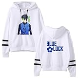 sweat a capuche star wars homme DESIGN ANIME: Sweat à capuche noir avec un motif graphique distinctif de Blue Lock sur le devant et le logo emblématique au dos