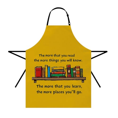 Moslion Motivational Quote Book Apron with Adjustable Neck