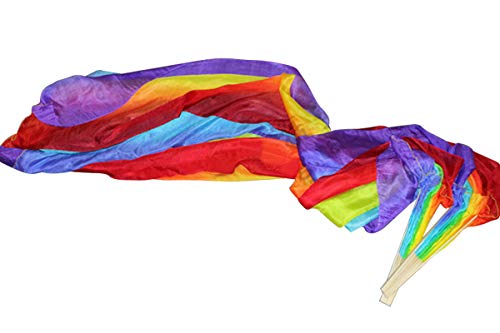 Voile d'éventail de danse orientale en soie véritable KIKIGOAL 180x90 cm