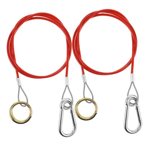 ABOOFAN High Visibility Trailer Brake Cable 2pcs Heavy Duty Breakaway Safety Cable 1m x 3mm for Rvs Trailers