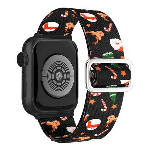 Vamyzji Correa Nylon Christmas Compatible Con Apple Watch 49 mm 46 mm 45 mm 44 mm 42 mm 41 mm 40mm 38mm para Mujer, Correa Nailon Navidad para iWatch Ultra 3 2 1 Series 11 10 9 8 7 6 5 4 SE 3 2 1