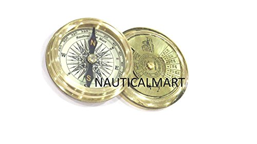 NauticalMart brújula de latón 2.5" con calendario miniatura 2