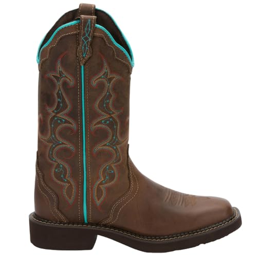 Justin Raya 12' Women's Cowgirl Boot, Scalloped Collar,...