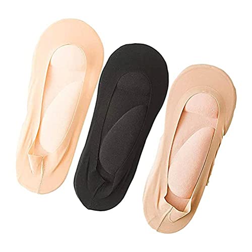 Yoohh Sommer Unsichtbare Atmungsaktive Bootssocken, 3D Kissen Socken 3D Gepolsterte Unsichtbare Nylon Socken mit Schwammkissen Liner Rutschfeste Fußmassage-Socken Cover
