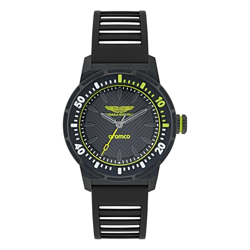 Aston Martin Formula 1 PDK Collection Luxury Mens Watch Timepieces with a Black Strap, Case and Dial