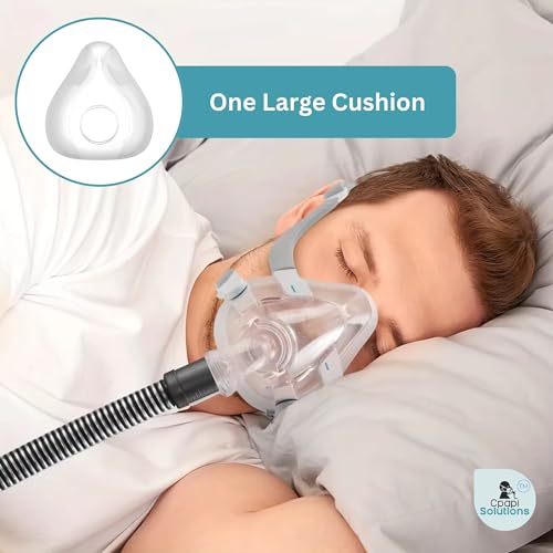 Image of F20 Replacement Cushion - Compatible with AirFit & AirTouch CPAP Masks, Soft Silicone Seal, Snug Fit for Nose & Mouth, Durable & Comfortable (Clear 1 Pack, Large)