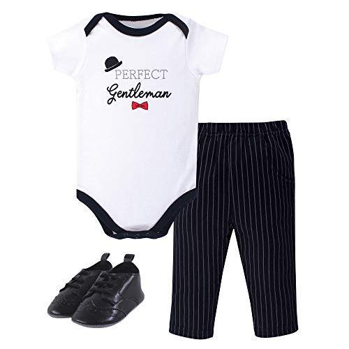 Image of Little Treasure Unisex Baby Cotton Bodysuit, Pant and Shoe Set
