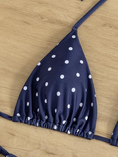 Image of Tainehs Women's Sexy Halter Thong Bikini Tie Two Sides Bottom Triangle Bikini Swimsuits