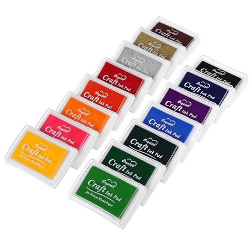 Kesote Tampon Encreur Encre Enfant 15 Couleurs Encre pour Empreinte Doigt Tampon Scrapbooking