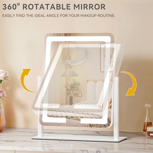 Espejo para maquillaje rectangular DWVO con luces miniatura 4