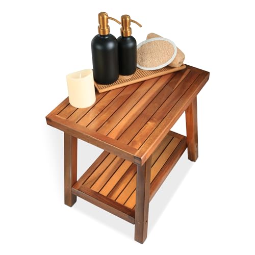 ENKEZI Shower Foot Rest 12 in - Shower Stool for Shaving Legs, Small Corner Bathroom Bench Suitable for Small Shower Spaces - Bath Seat, Spa Foot Rest Shaving Stool Corner