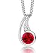 Produktbild Byjoy Damen-Kette Mit Anhänger 925 Sterling- Silber Rundschliff Rot Rubin 45cm