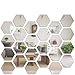 Stickers muraux miroir, LYGZTing 24 miroirs acryliques amovibles argentés, miroirs de décoration murale bricolage, appliques murales de couleur, couloir, salon, miroirs décoratifs de chambre