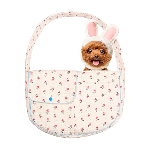 YHSHYZH Bolsa De Transporte Para Animais De Estimação Flower Pet Sling Para Cães E Gatos Pequenos, B
