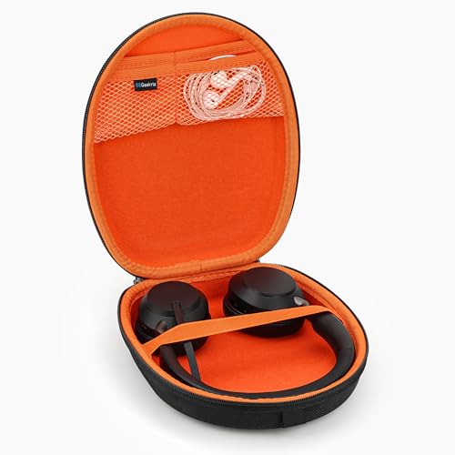 Image of Geekria Shield Case Compatible with Jabra Elite 45h, Evolve2 75 /65 /55 /50 /30, Replacement Protective Hard Shell Travel Carrying Bag with Cable Storage (Black)