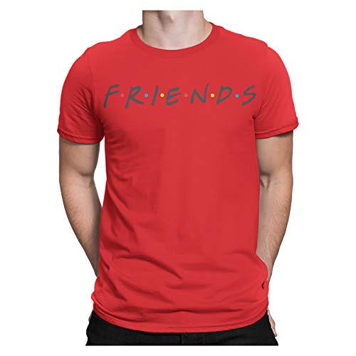 F.R.I.E.N.D.S Red Round Neck T-Shirt for Unisex, XXL