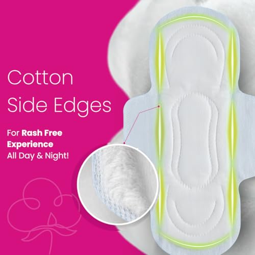 Image of Wonderize Ultra Dry Sanitary Pads for Women (310mm XL, 30 Pads) | Anti Bacterial | Soft Cotton Side Edges | Super Absorbent | Leak Proof for Heavy Flow | Disposable Wrapper