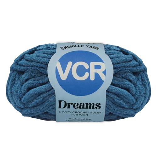 Image of VCR Air Force Blue, 100 Grams Hank, 60 Meters Length, Premium Polyester Ball for Crochet and Knitting, Pack of 1 Yarn, Soft and Bulky Fur Suitable for DIY