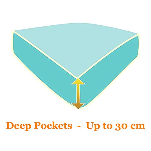 Ouduo 3D marmeren hoeslakens & kussenslopen Set microvezel beddengoed lakens met diepe zak 30cm voor dubbel kingsize bed… - Image 6