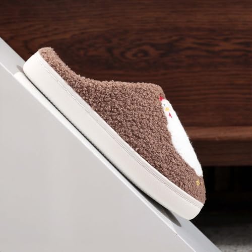 Image of Highland Cow Slippers for Women Plush Scottish Highland Cow Animal Slippers Warm Non Slip Home Indoor Slippers
