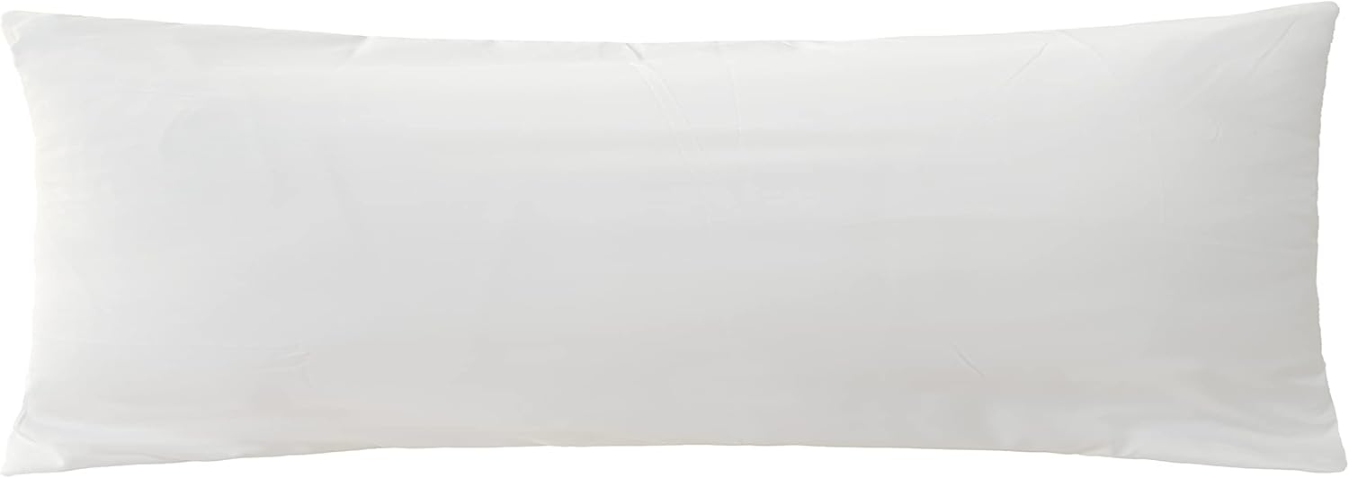 iMaylex Soft Brushed Microfiber Fabric Zipper Pillow Case, Cozy and Lightweight, Easy Care, White, Body, 20" x 60"
