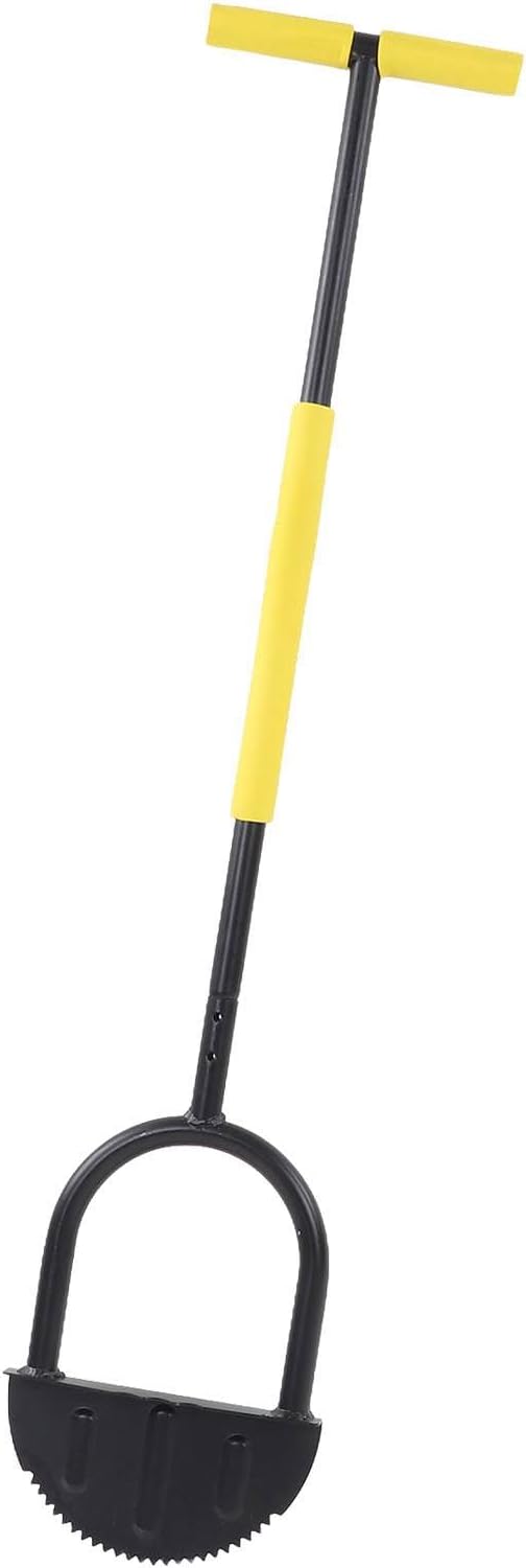 Yosoo Half Moon Lawn Edger, Carbon Steel Manual Trimming Shovel for Garden, Zoo, Lawn Step Edger, Saw Tooth Blade Shovel