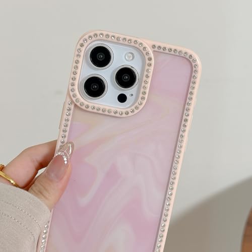Coque de luxe en plastique transparent avec strass pour iPhone 15 rigide - 4