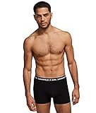 Material: Jersey KARL LAGERFELD Herren Karl Lagerfeld Herren Monochrome Boxershorts Mit Karl-Logo (X3), Schwarz/Weiß/Grau, L