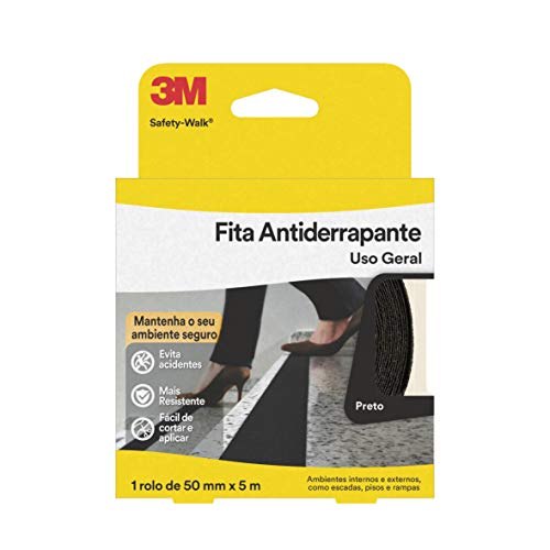 Fita Antiderrapante, 3M, Preta, Rolo de 50 mm x 5 Metros