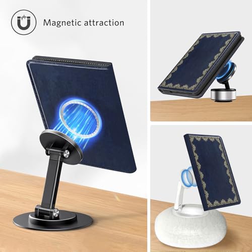 Image of CoBak Stand Case for 7 inch Kindle Paperwhite 12th Gen 2024 and Kindle Colorsoft with Hand Strap - Compatible with iPhone MagSafe, for Samsung /Belkin /Anker Wireless Charging Pads, Durable, Auto Sleep Wake