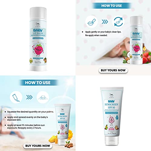 Image of TNW-THE NATURAL WASH Baby Lip Balm & Baby Sunscreen Spf 30 Cream | Protected Skin & Lips | Toxin- Free Products For Sensitive Skin, 1 Count