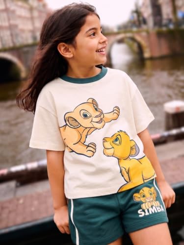 Image of Nap Chief Kids Cotton Disney Character Co ord Set for Girls, T Shirt and Shorts for Casual Wear