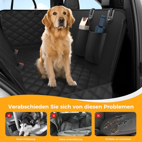 MZROT Hundedecke Auto Rückbank, Autoschondecke Hunde Autositz Rückbank Seitenschutz Wasserdicht & Kratzfest Hundematte Autositzbezug Universal für PKWs, LKWs und SUVs