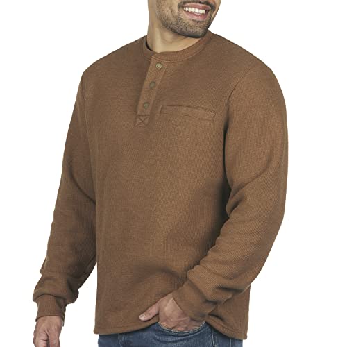 Coleman Long-Sleeve Sherpa Lined Waffle Henley Shirts for Men3