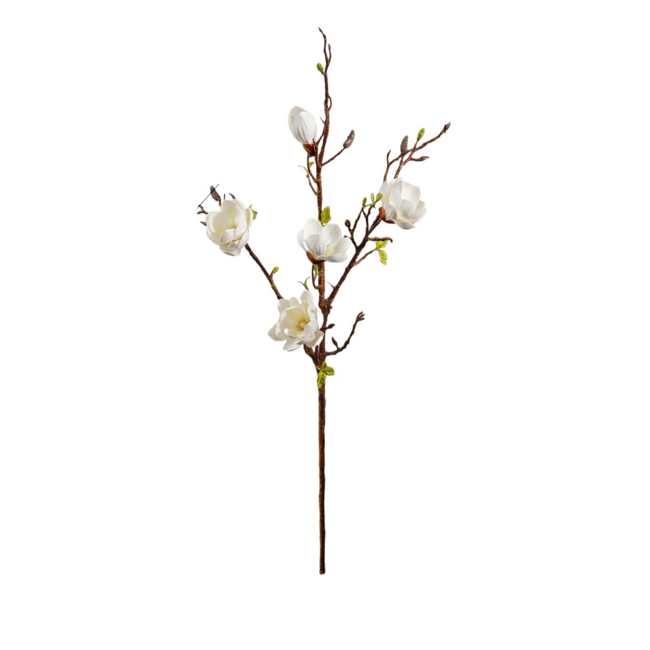 WLH Alexanders 2pcs Artificial Magnolia Flower Branches 106cm Long Stem Faux Floral Faux Bloom for Home Decor Centerpieces faux flower(Wei�)