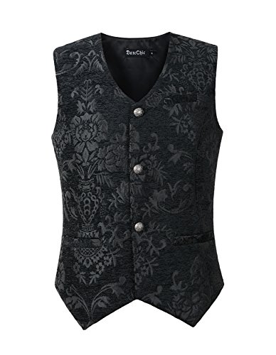 Mens Gothic Vest Waistcoat Steampunk Victorian