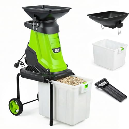 SWIPESMITH Wood Chipper, 15-Amp 1.8' Leaf Mulcher with 50L Collection Bag, 4000RPM Electric Wood...
