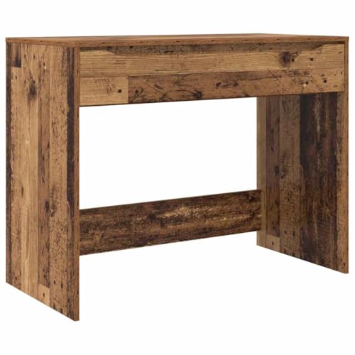 Kaorsrow - Escritorio de madera reciclada, 100 x 50 x 78 cm, con cajón, oficina en casa, oficina, estable, para salón, dormitorio, juegos