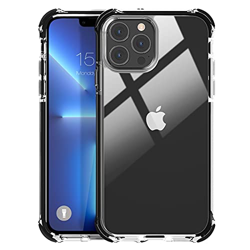 MATEPROX Compatible with iPhone 13 Pro Case Clear Heavy Duty Protective Crystal Back Cover with Shockproof Bumper Case for iPhone 13 Pro 6.1" 2021(Black) - image 1