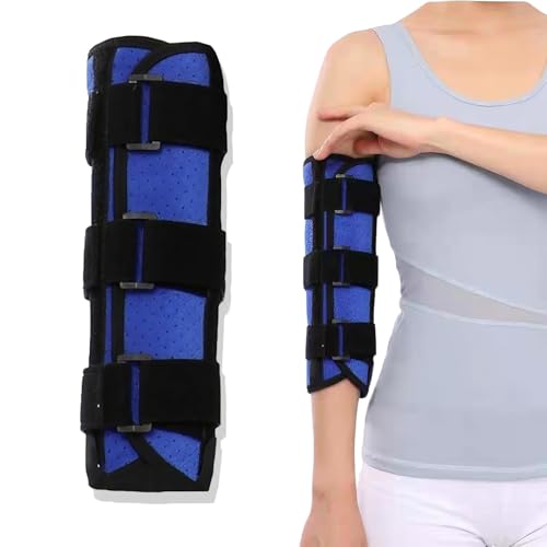 Elbow Brace Elbow Support Brace for Ulnar Nerve Adjustable Arm Splint Left & Right Elbow Support Immobiliser for Women and Men Tennis Elbow Brace for Injury Recovery Tendonitis Night Sleep (Blue)