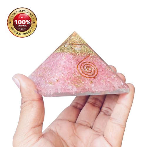 Image of SOLAVA Original Rose Quartz Crystal Pyramid - Pink Quartz Pyramid for Vastu, Healing, Love, Trust, Positivity, Compassion, Manifestation, Meditation, Reiki Healing and Chakra Healing, 2.5 x 2.5 Inch