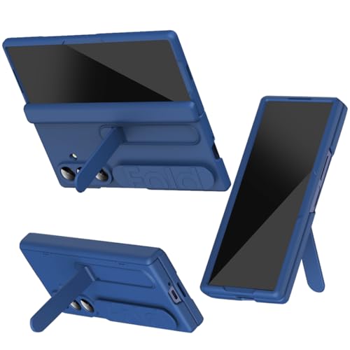 Coque Galaxy Fold 7 avec dragonne et support de protection écran intégrée - Bleu