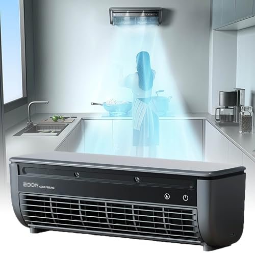 Tragbare Klimaanlage mit kabelloser Ladefunktion, wandmontierte Installation für Küche, Schlafzimmer und Bürogebrauch